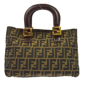Fendi Vintage Top Handle Zucca Canvas Brown Canvas Tote Bag Bag